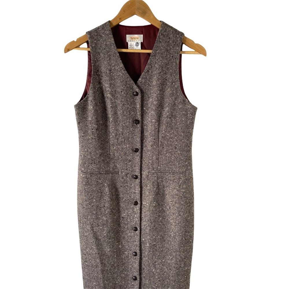 Talbots Petites Women's Vest Wool Long Button Dress Size 2